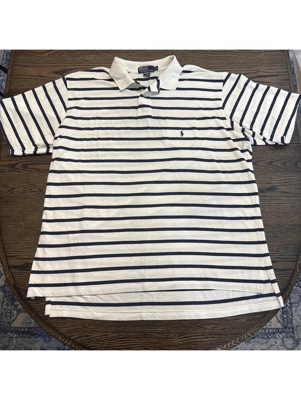 Polo Ralph Lauren Men's Striped Short Sleeve Polo Shirt XXL White/Blue